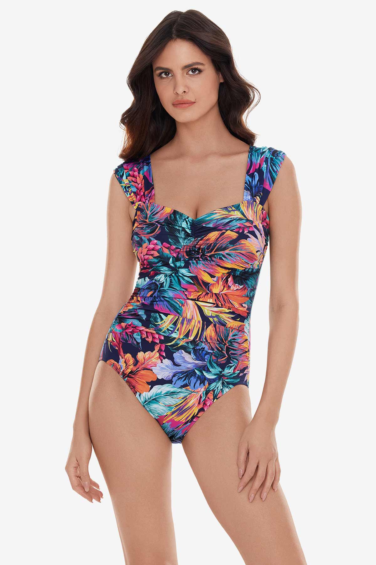 Natalie One Piece in Belize Navy/Multi | Miraclesuit