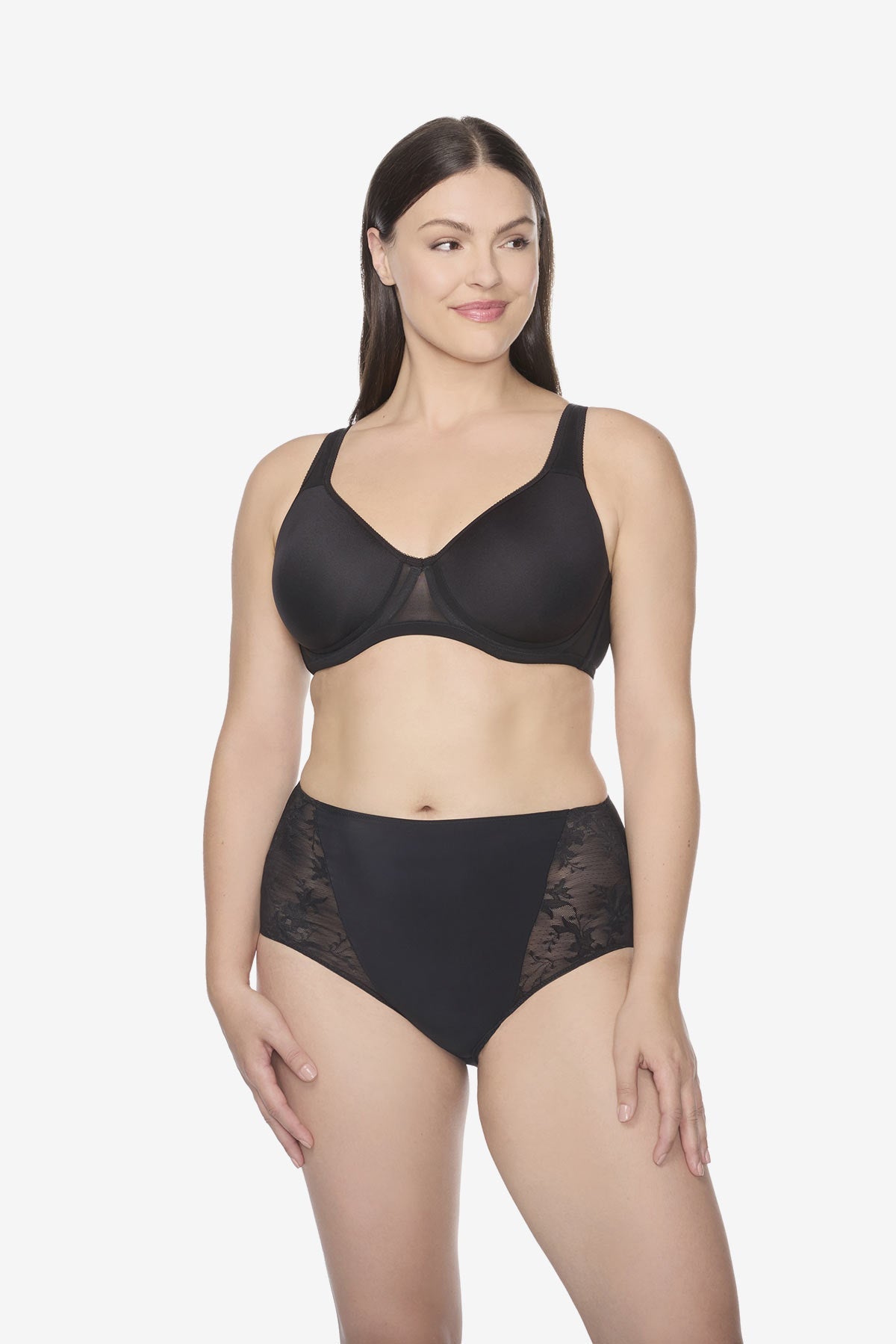 TC Luxe Dreamer Modern Brief in Deep Black White | Miraclesuit