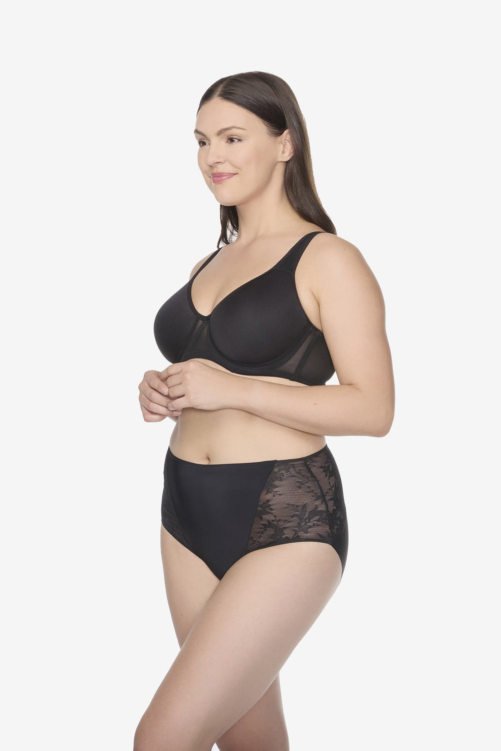TC Luxe Dreamer Modern Brief in Deep Black White | Miraclesuit