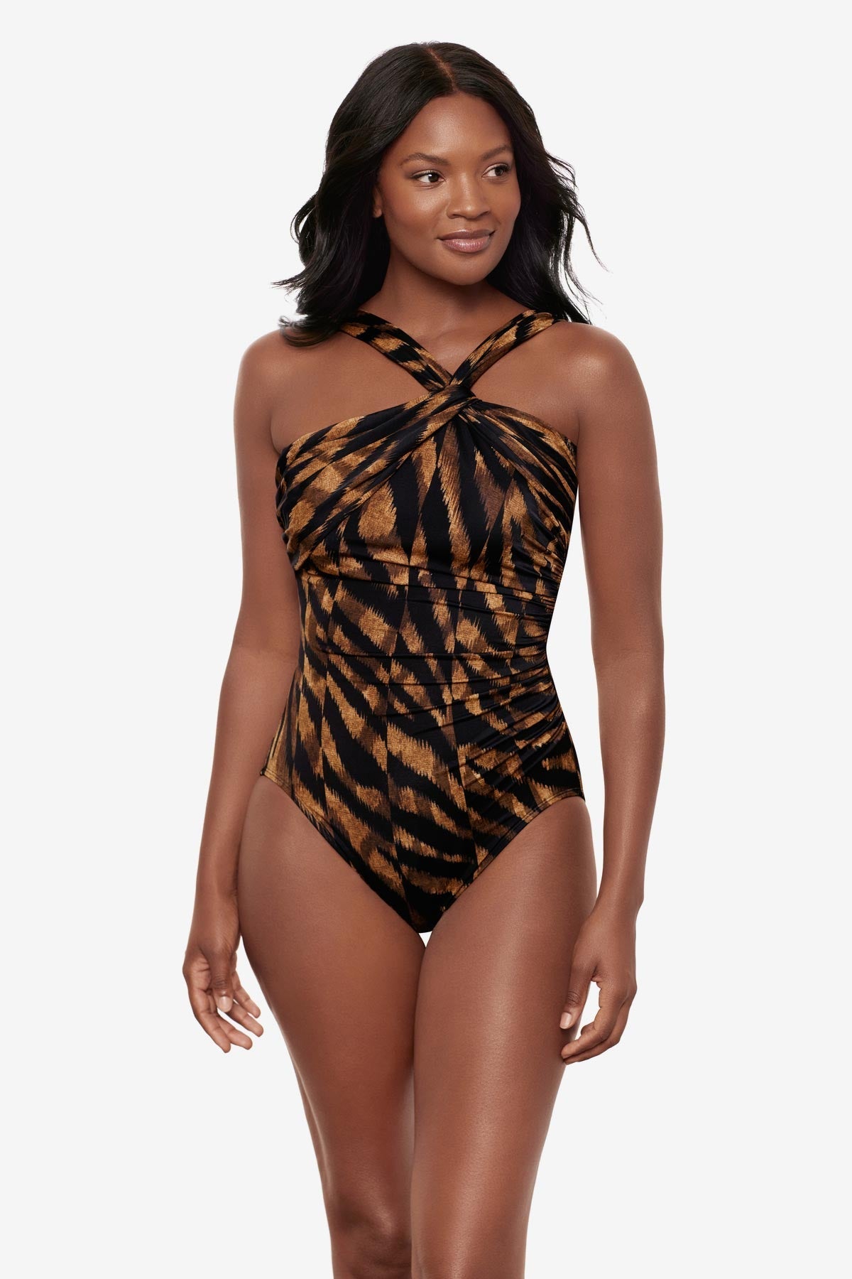 Europa One Piece in Raya De Safari Black/Brown | Miraclesuit