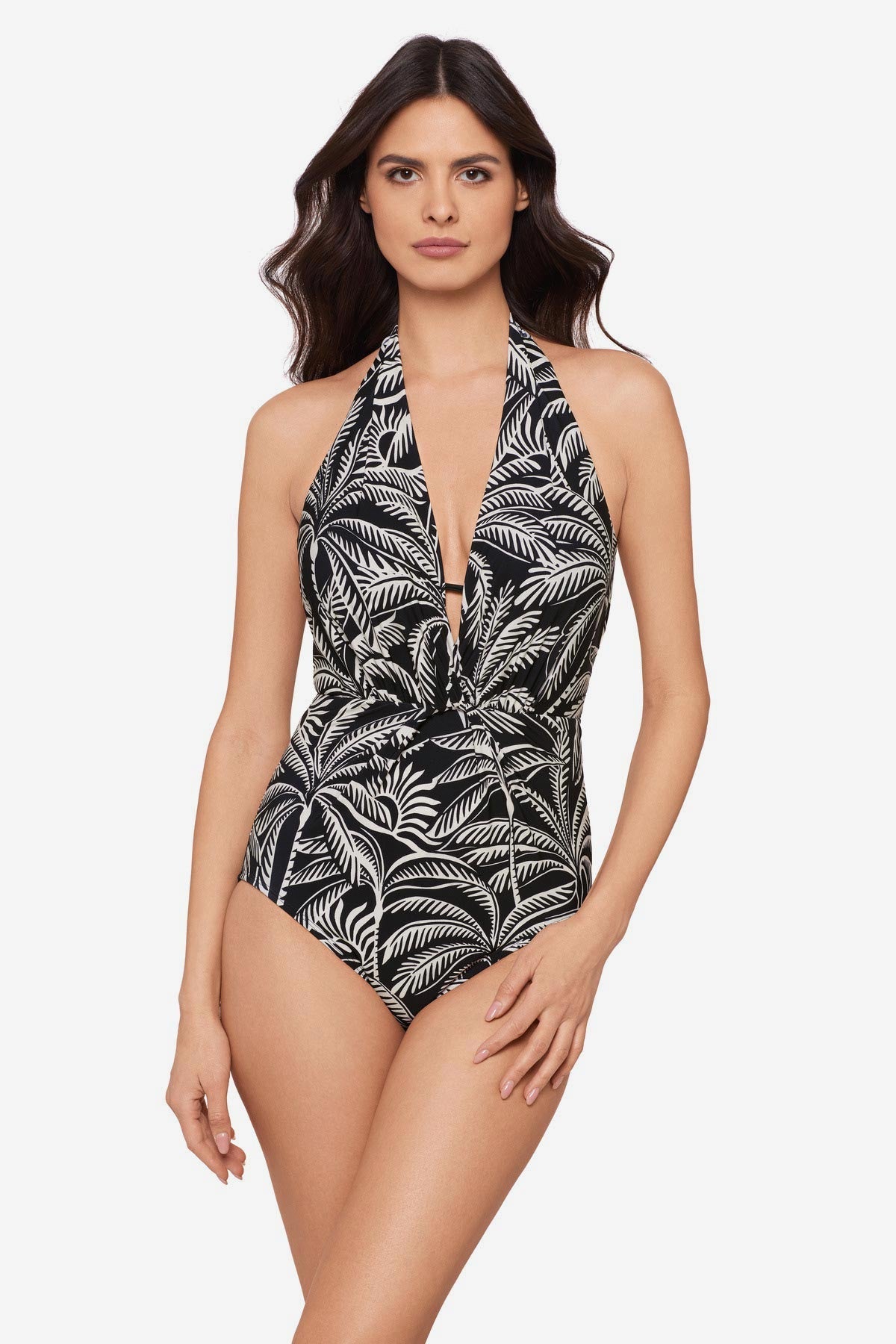 Magicsuit Hearts Of Palm Joelle One Piece Swimsuit Black/Multi | Miraclesuit