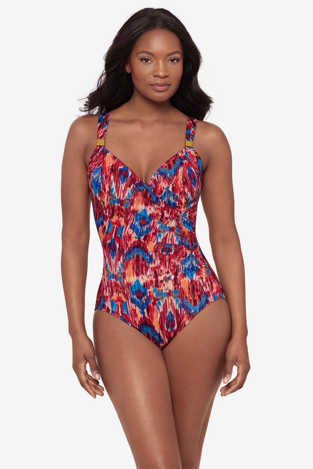 Siren One Piece Swimsuit in Ikat Dorado Multi | Miraclesuit