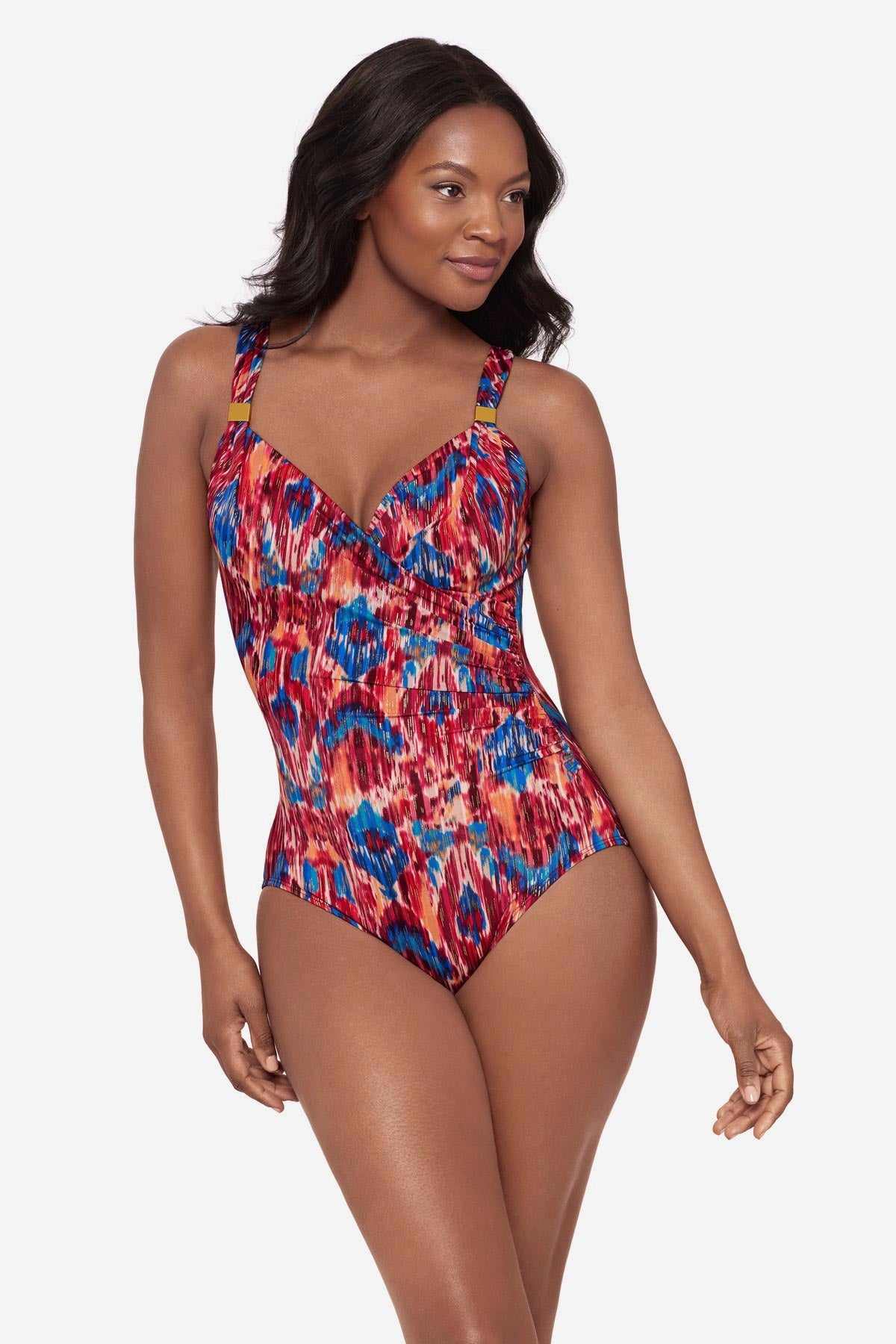 Siren One Piece Swimsuit in Ikat Dorado Multi | Miraclesuit