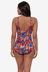 Siren One Piece Swimsuit in Ikat Dorado Multi | Miraclesuit