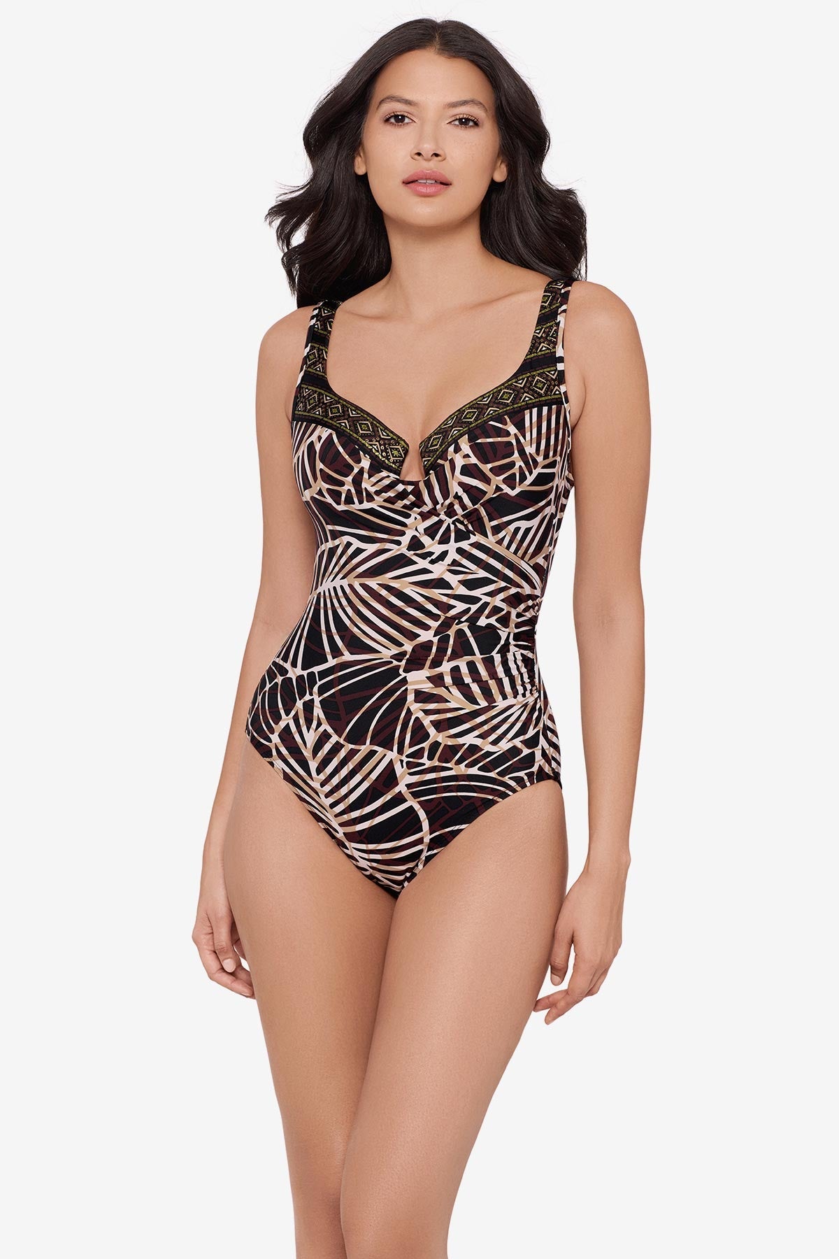 Escape One Piece Swimsuit in Let's Be Fronds Black/Multi | Miraclesuit