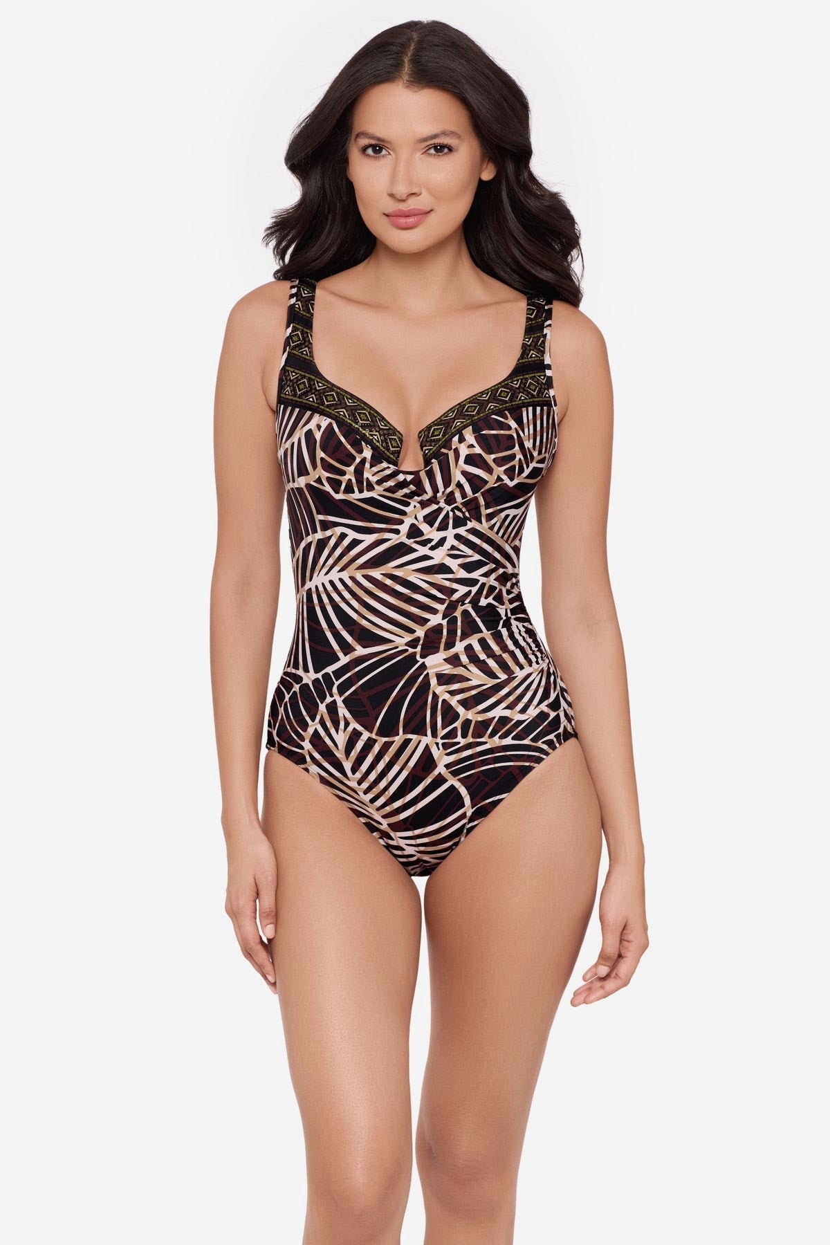 Escape One Piece Swimsuit in Let's Be Fronds Black/Multi | Miraclesuit