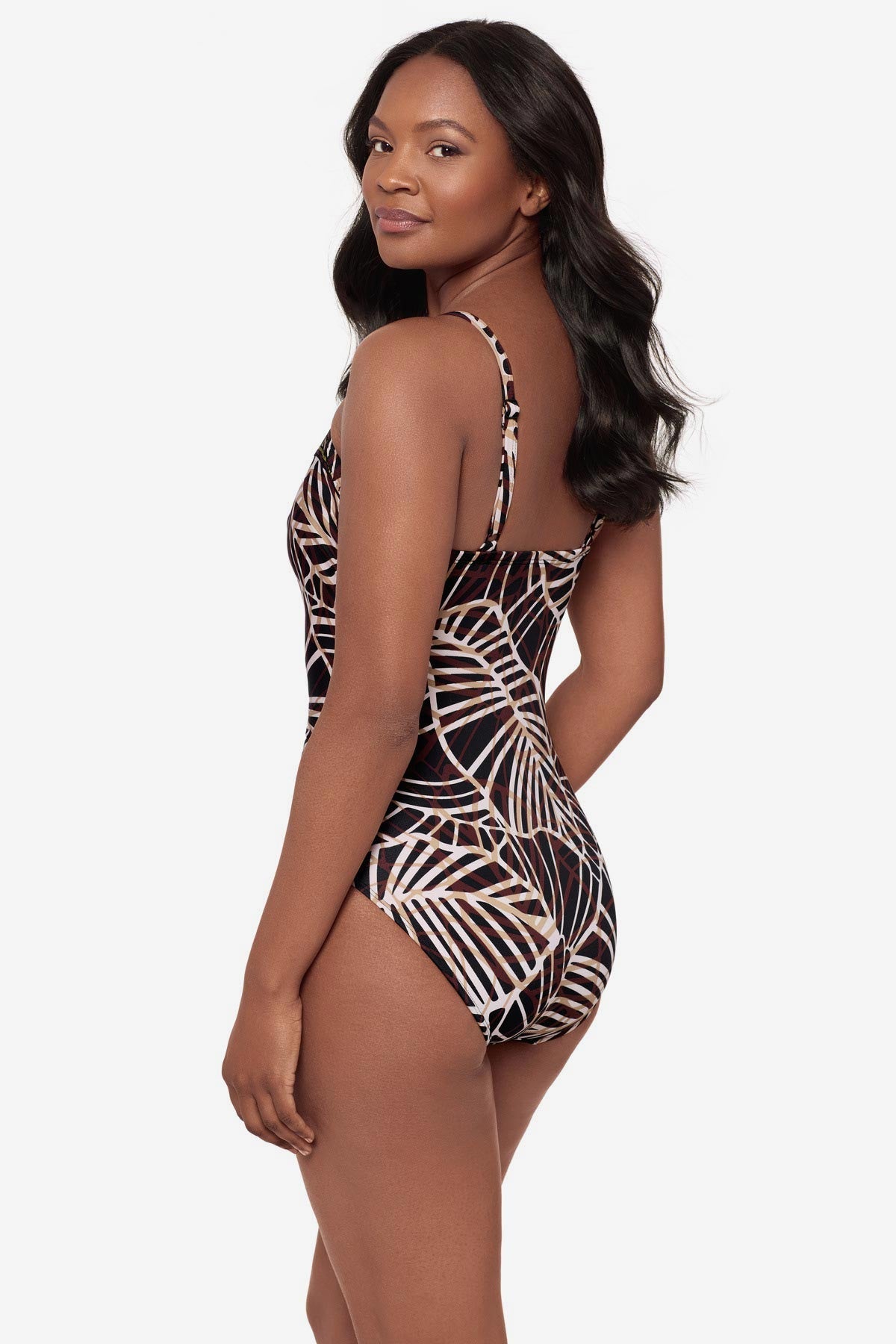 Kara One Piece Swimsuit in Let's Be Fronds Black/Multi | Miraclesuit