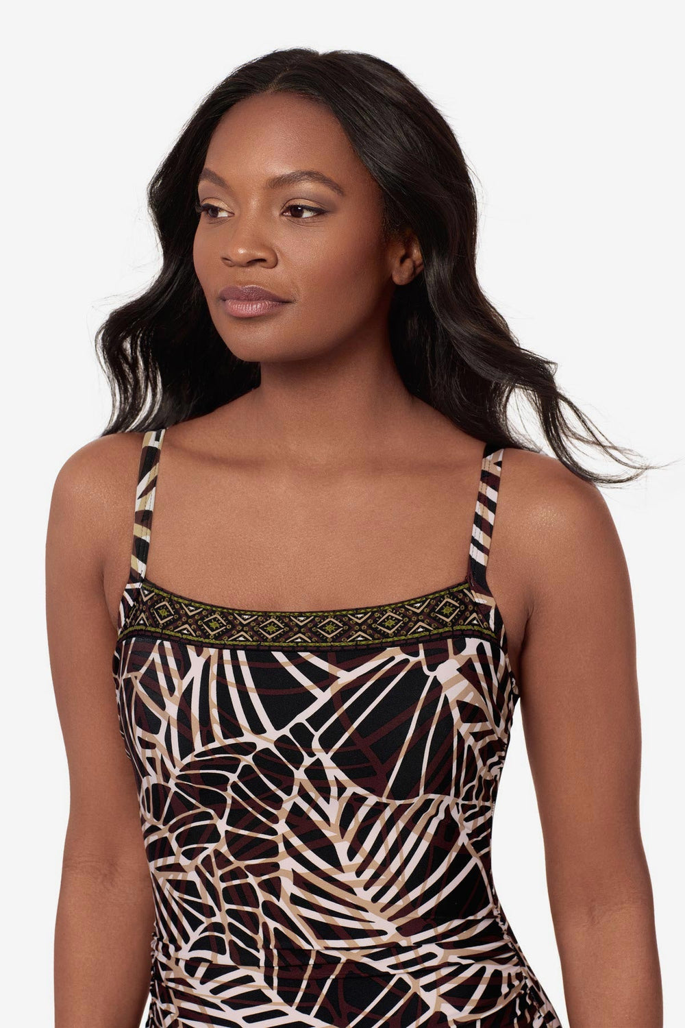 Kara One Piece Swimsuit in Let's Be Fronds Black/Multi | Miraclesuit
