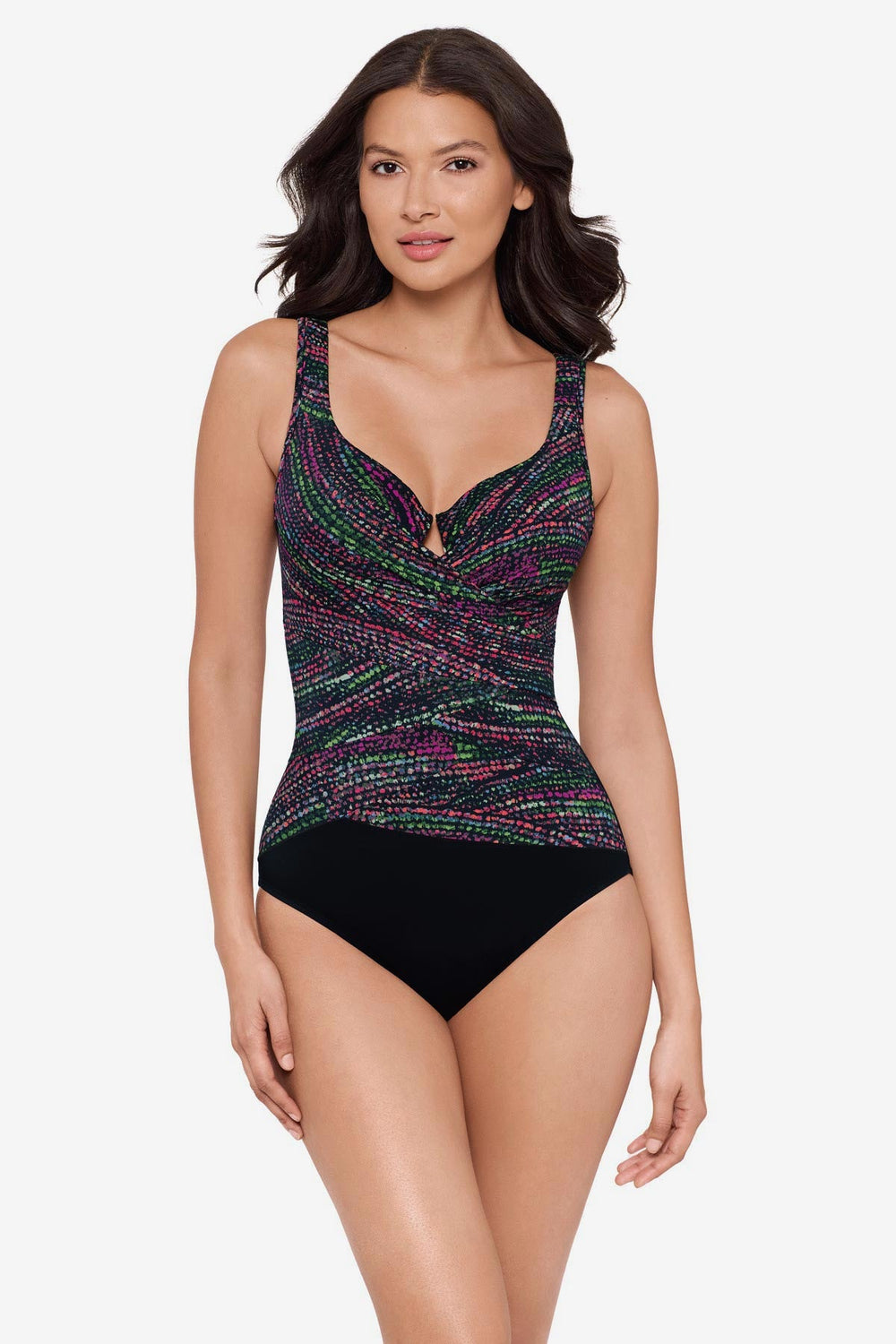 Escape One Piece Swimsuit in Light Show Black/Multi | Miraclesuit