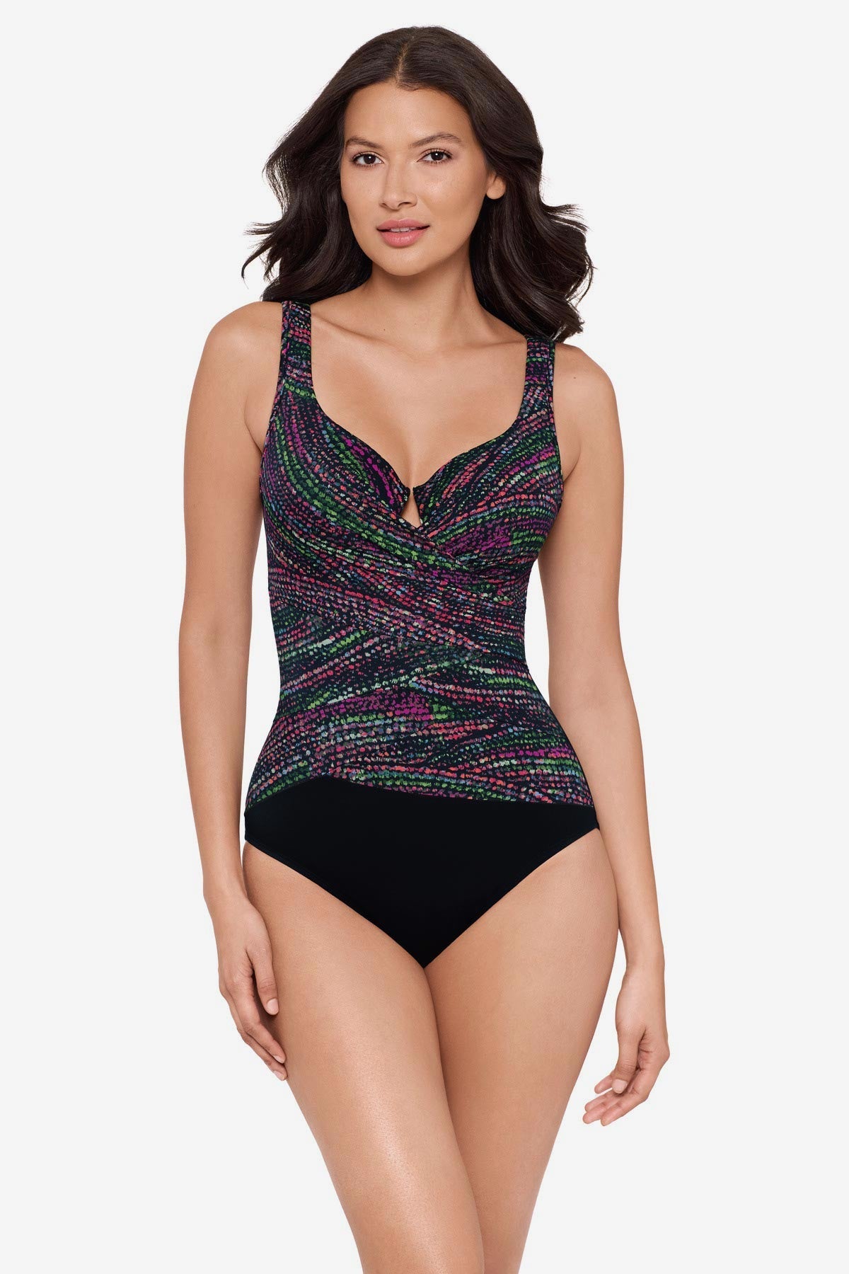 Escape One Piece Swimsuit in Light Show Black/Multi | Miraclesuit