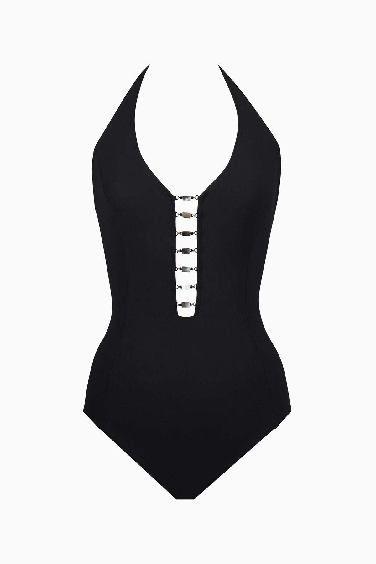 Amoressa Northern Lights Lyra One Piece Swimsuit Black | Miraclesuit