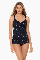 Spotted Surplice Tankini D-DDD Cup Multi | Miraclesuit