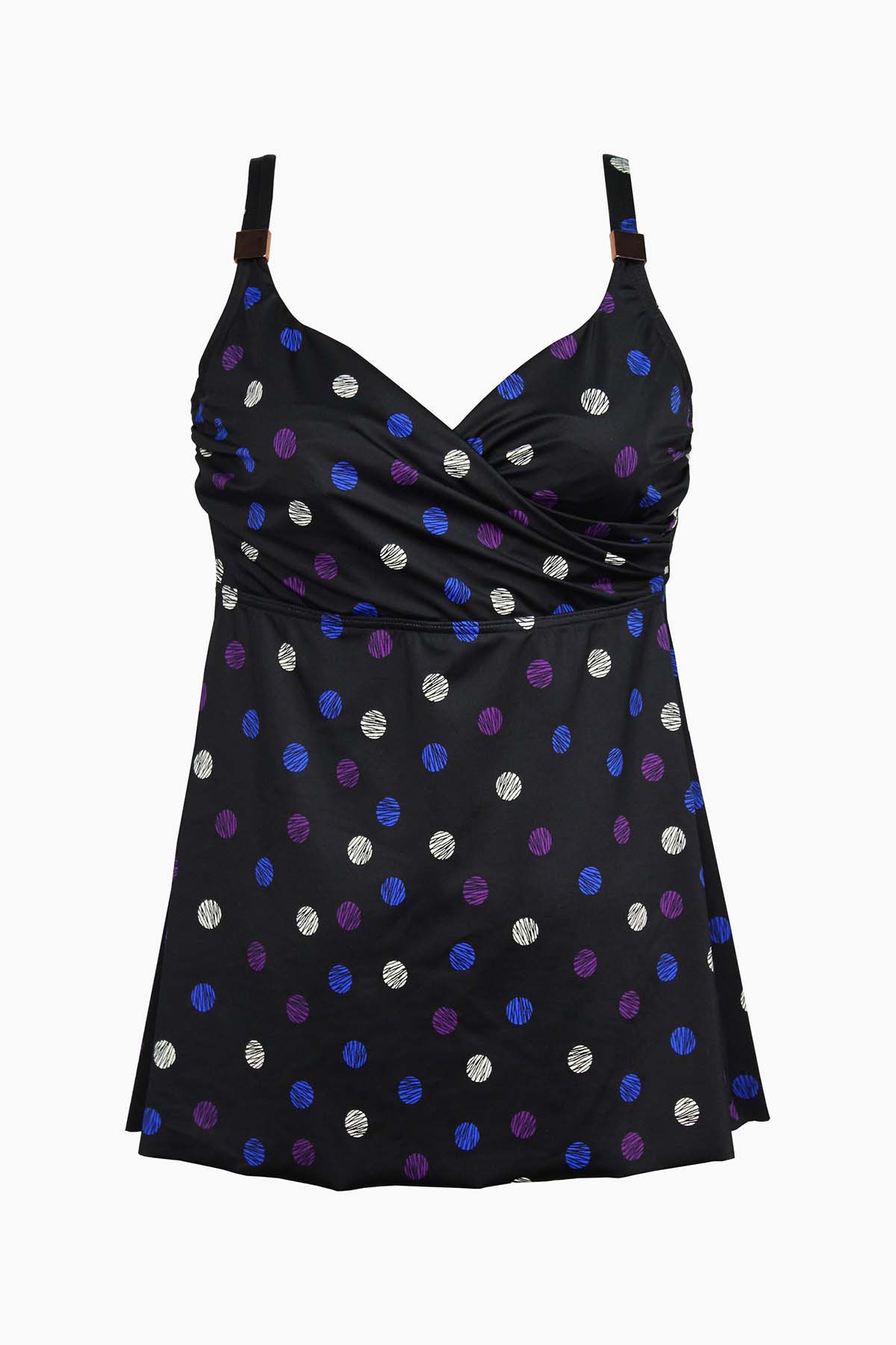 Spotted Surplice Tankini D-DDD Cup Multi | Miraclesuit