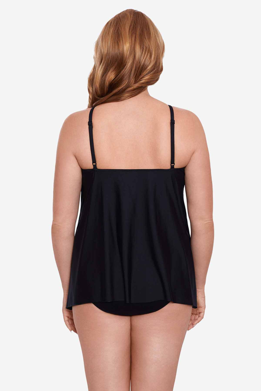Plus Size Precioso Peephole Tankini Top Black/Multi | Miraclesuit
