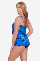 Plus Size Sous Marine Mirage Tankini Top Blue/Multi | Miraclesuit