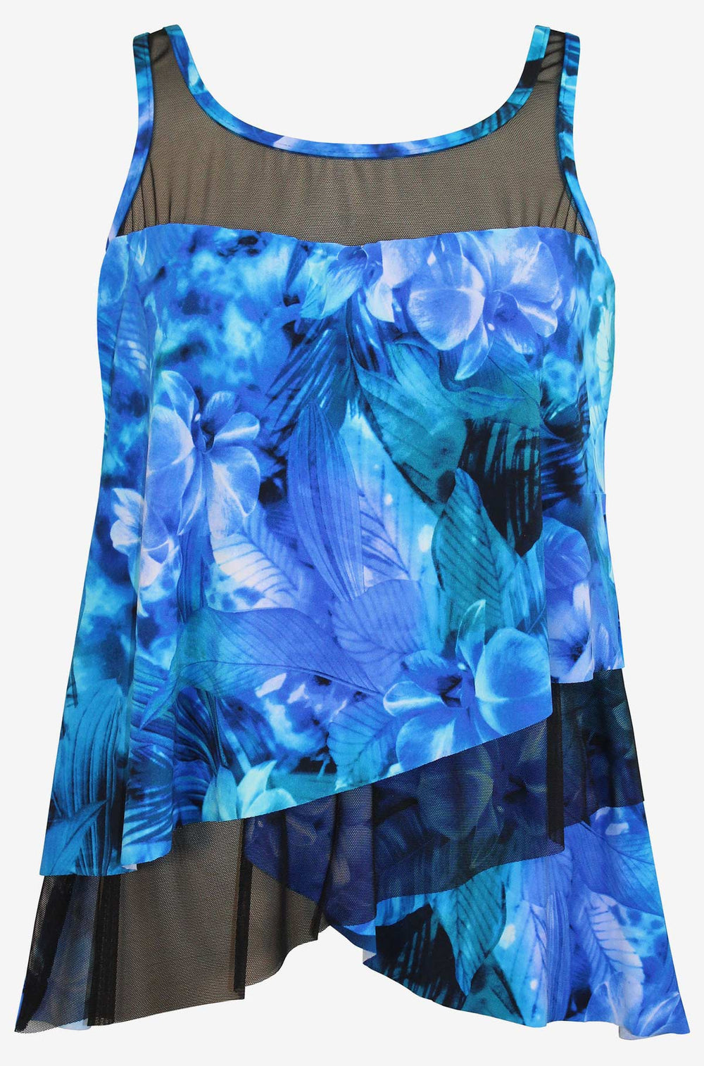 Plus Size Sous Marine Mirage Tankini Top Blue/Multi | Miraclesuit