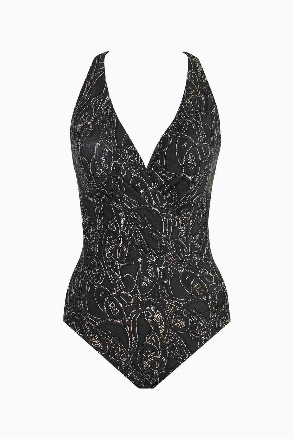 Sultana Wrapsody One Piece Swimsuit Black | Miraclesuit