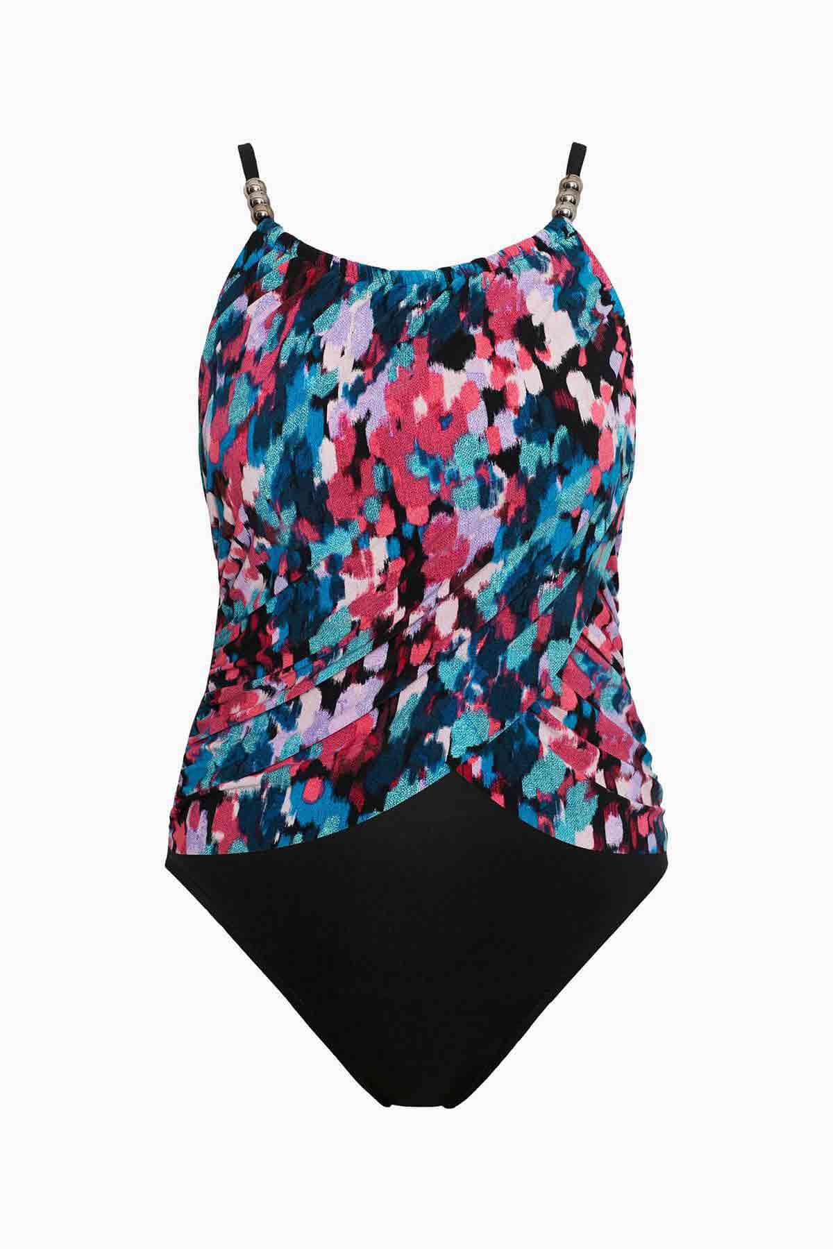 Magicsuit Beachcombing Lisa One Piece Swimsuit Black/Multi | Miraclesuit