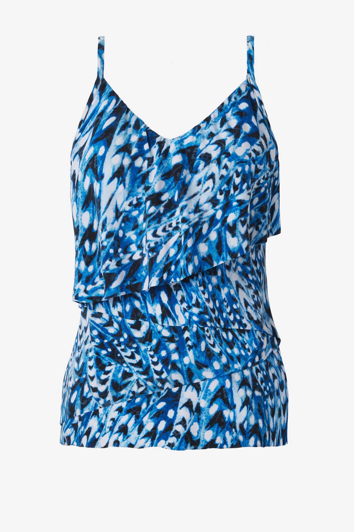 Chloe Tankini Top in Quill Blue/Multi | Miraclesuit