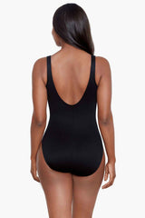 Petal Pusher Temptress One Piece Swimsuit Black/Multi | Miraclesuit