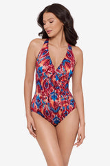 Wrapsody One Piece Swimsuit in Ikat Dorado Multi | Miraclesuit