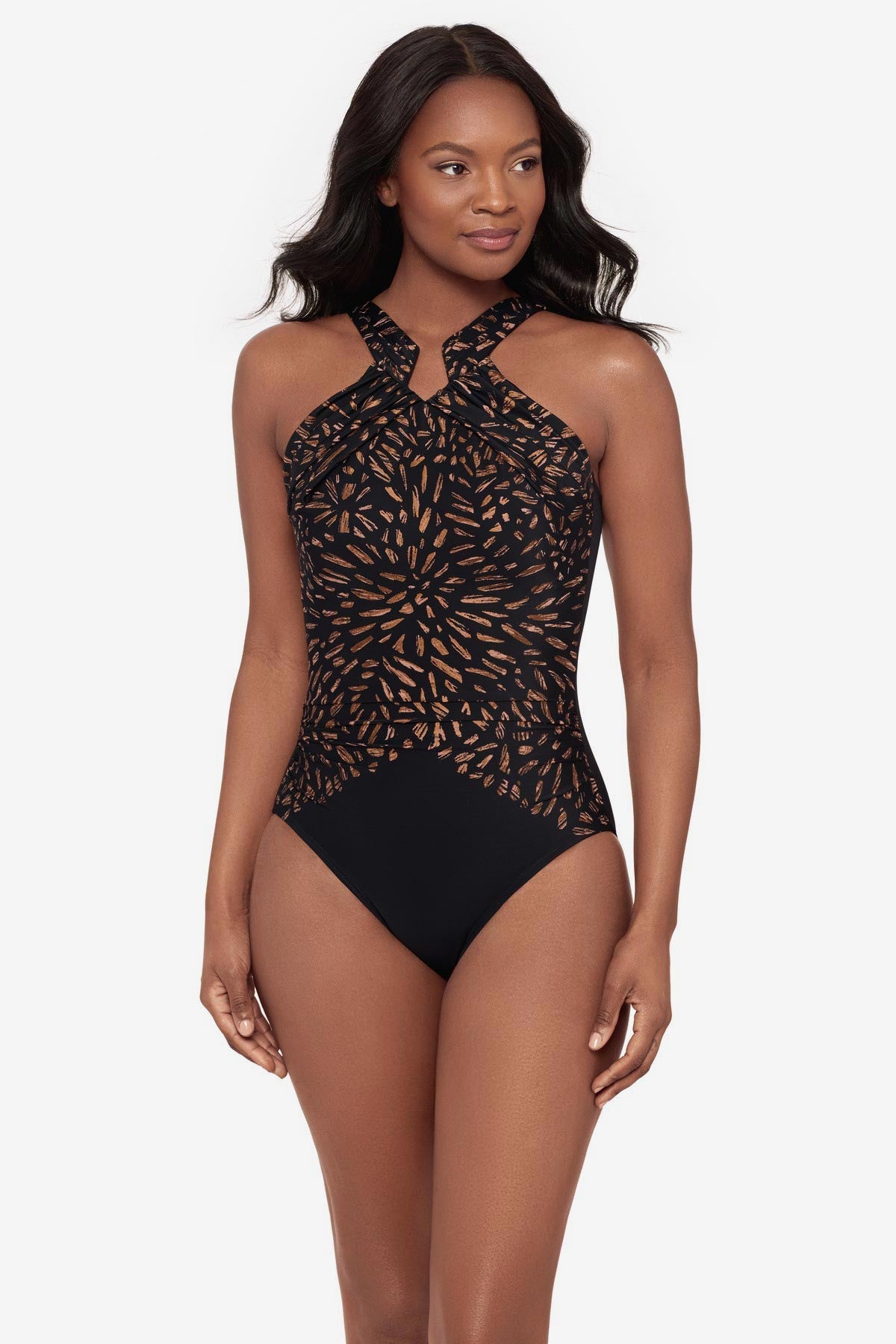 Aphrodite One Piece Swimsuit in Costa D' Oro Black | Miraclesuit