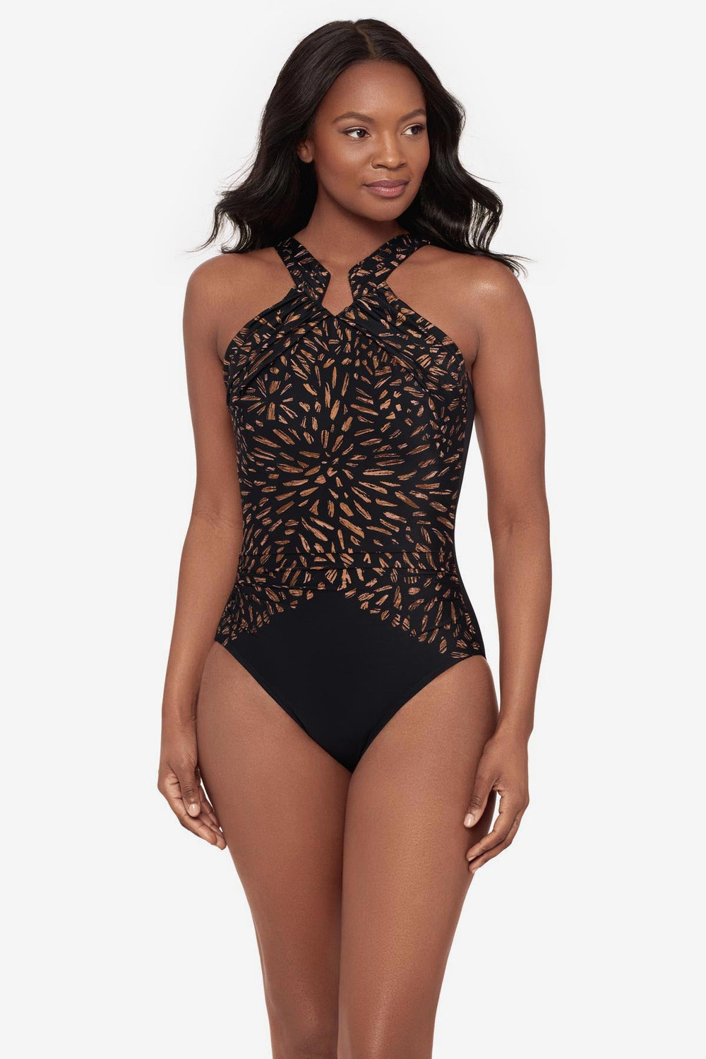 Aphrodite One Piece Swimsuit in Costa D' Oro Black | Miraclesuit