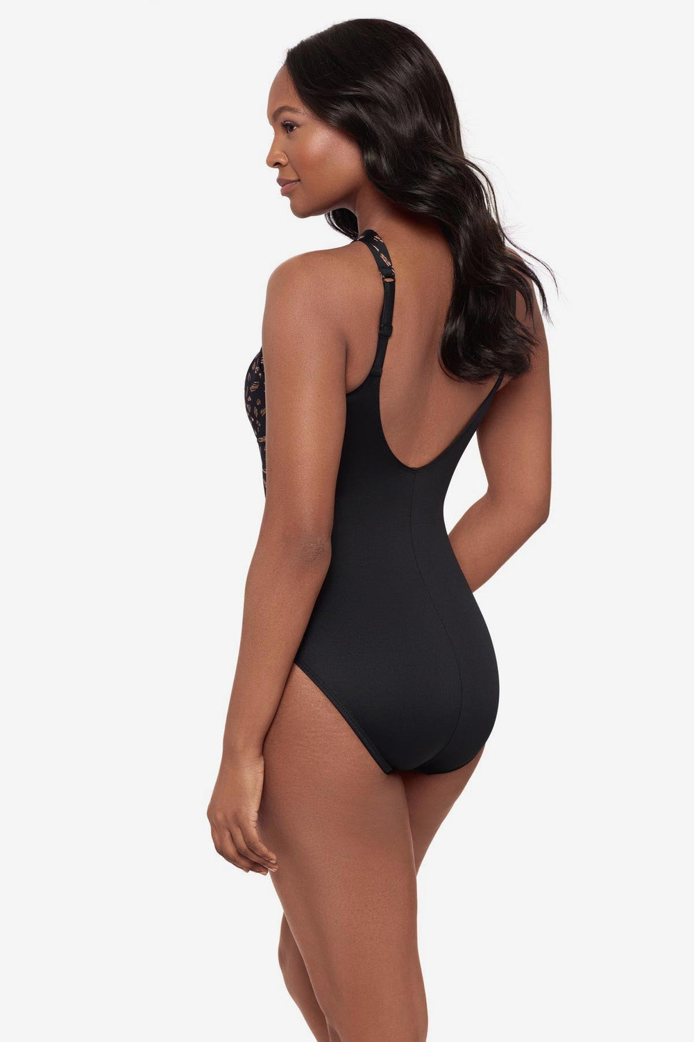 Aphrodite One Piece Swimsuit in Costa D' Oro Black | Miraclesuit