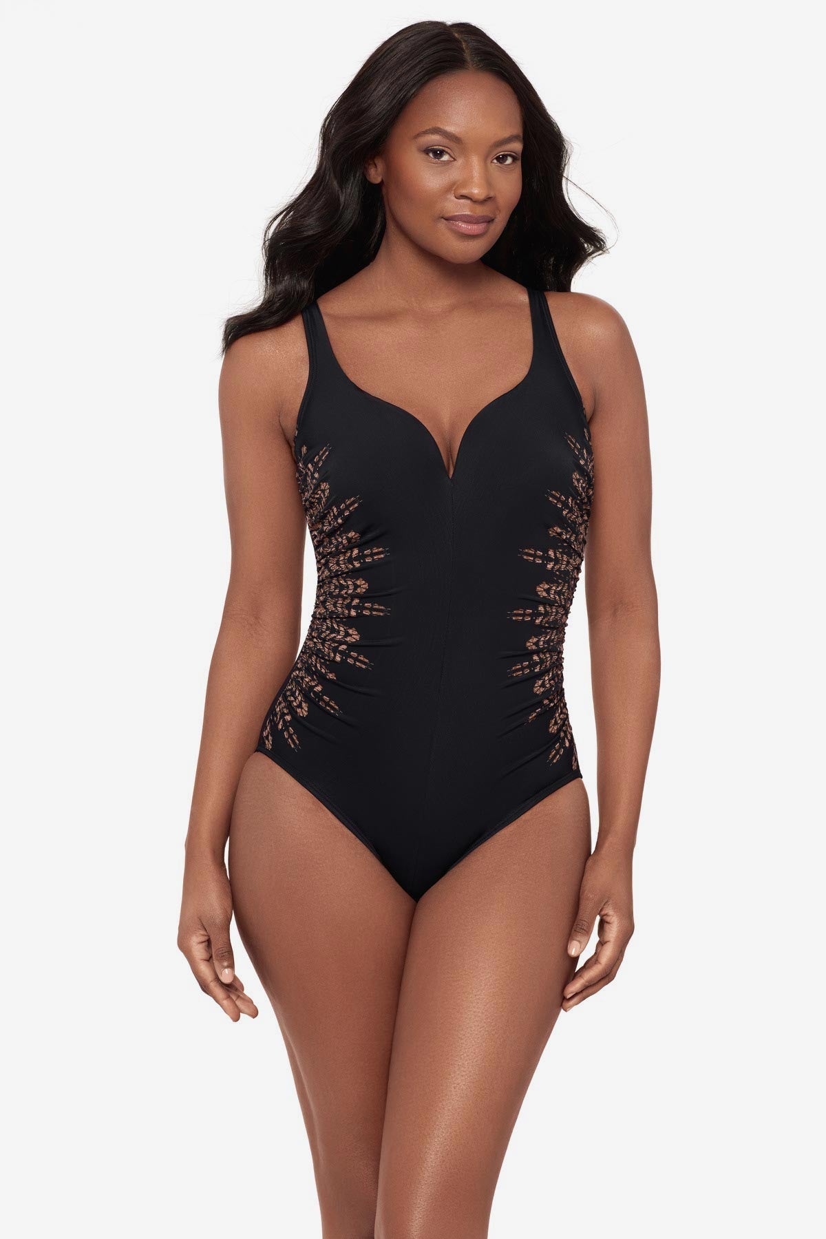 Temptress One Piece Swimsuit in Costa D' Oro Black | Miraclesuit