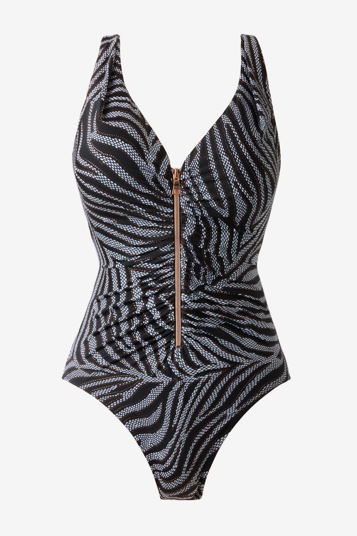 Zipt One Piece Swimsuit in Zirconic Black/White | Miraclesuit