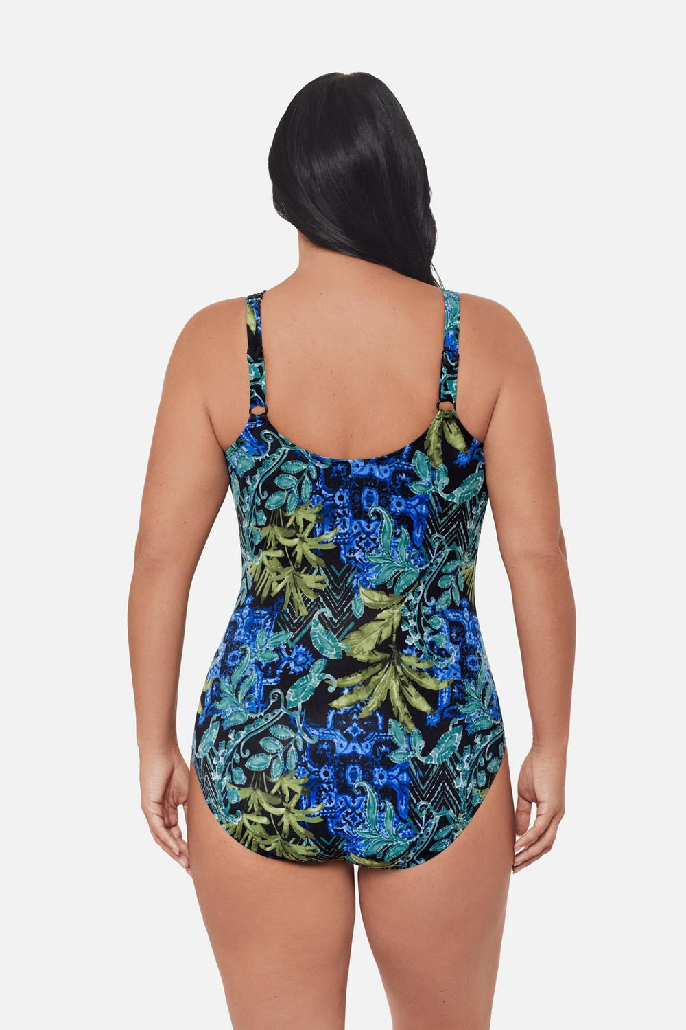 Plus Size Oceanus One Piece Swimsuit in Gasparilla Black/Multi | Miraclesuit