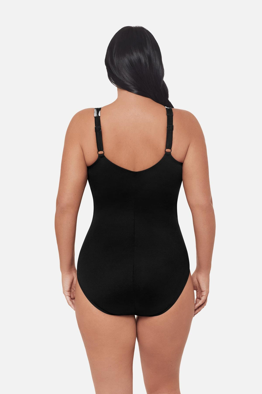 Plus Size Oceanus One Piece Swimsuit in Fiore Di Luna Black/White | Miraclesuit