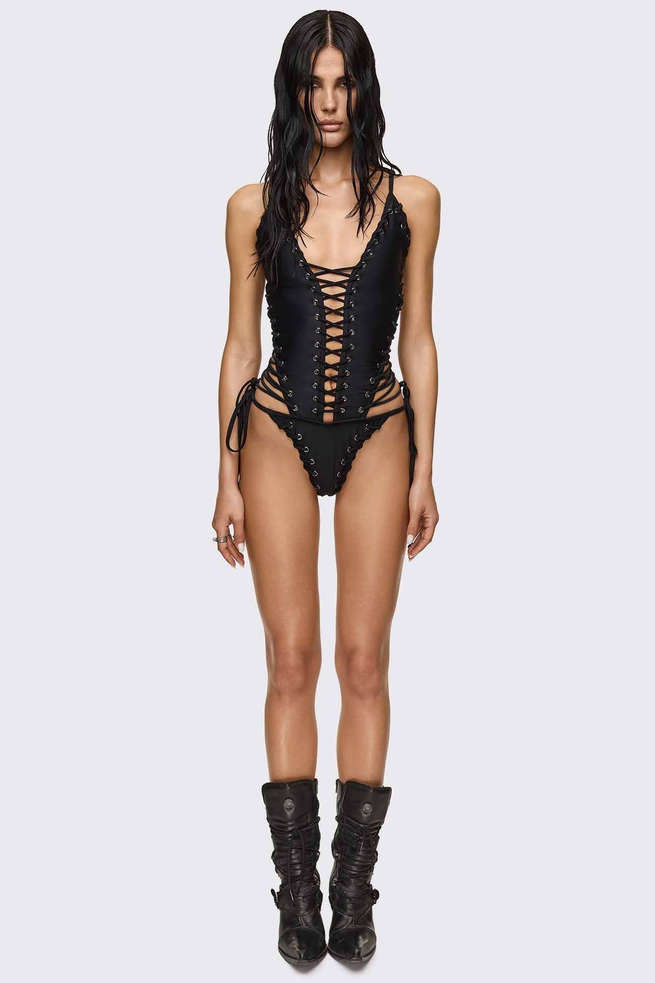 Minga London Bad Decisions Lace-up Swimsuit