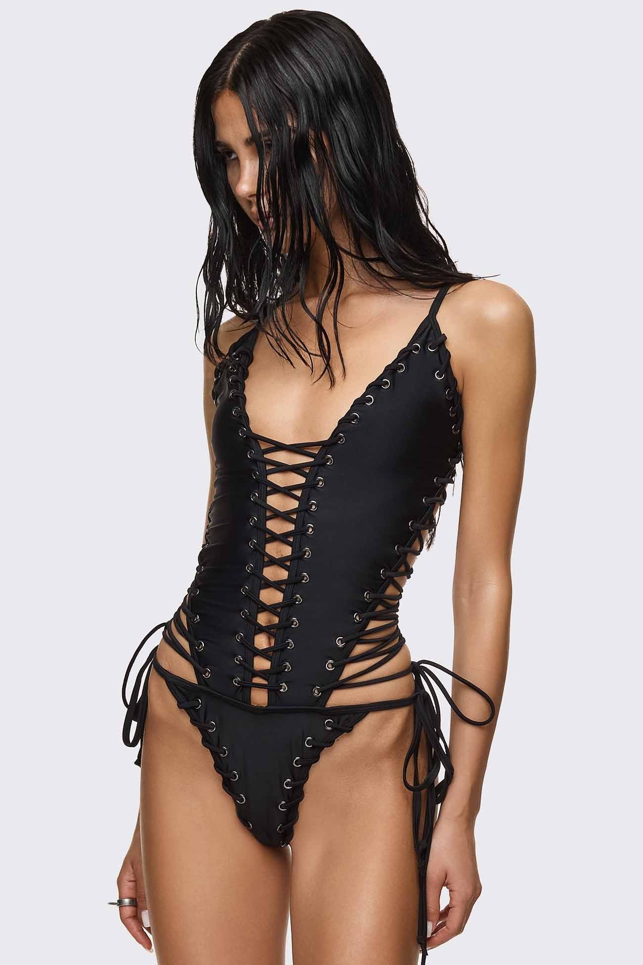 Minga London Bad Decisions Lace-up Swimsuit