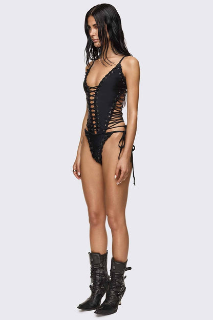 Minga London Bad Decisions Lace-up Swimsuit