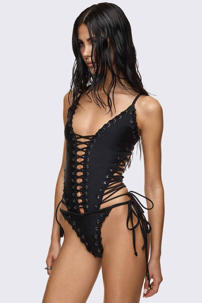 Minga London Bad Decisions Lace-up Swimsuit