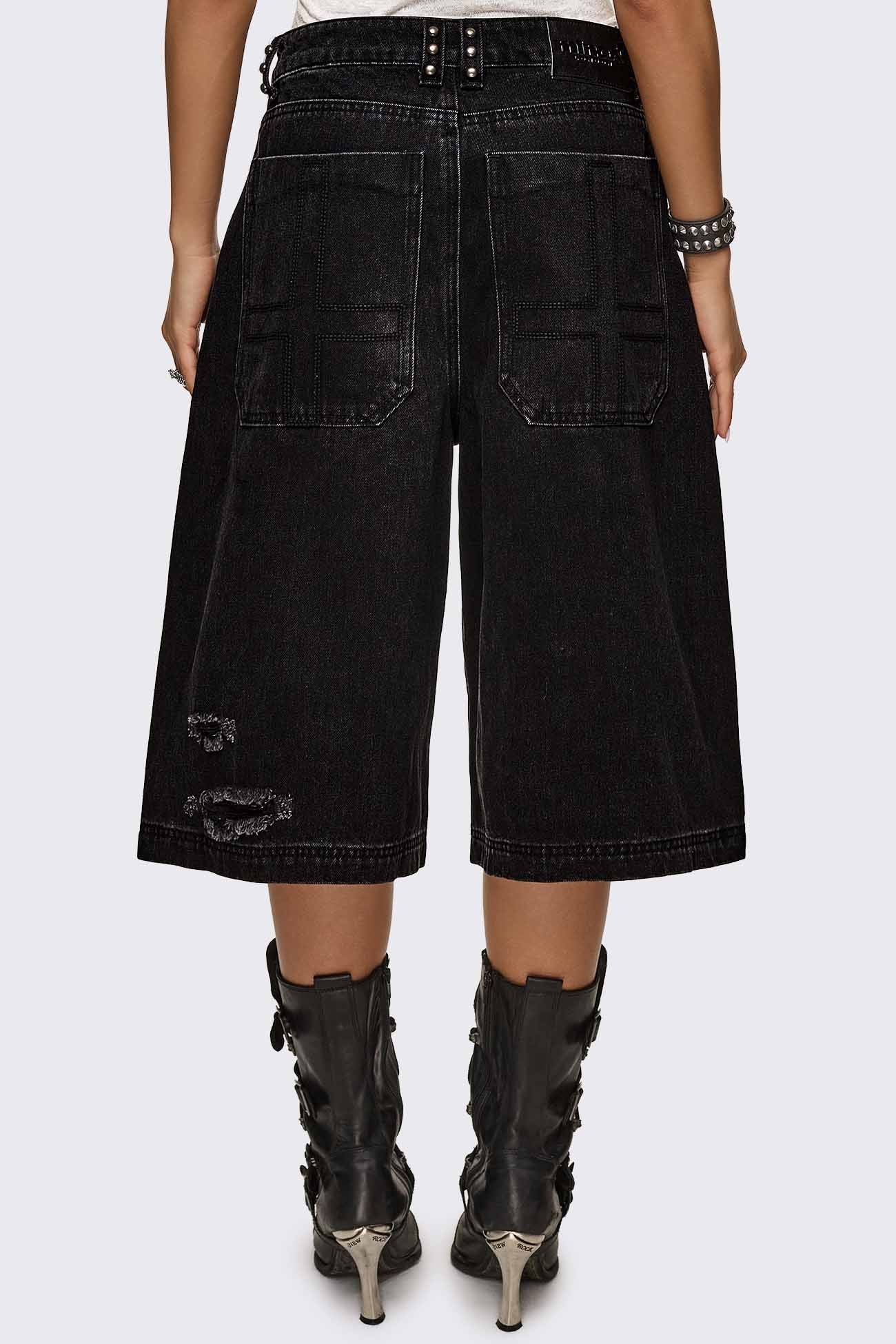 Minga London Brat Studded Distressed Jorts