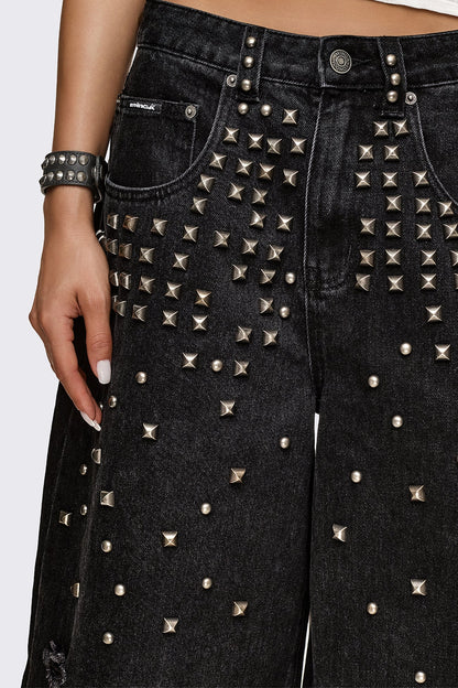 Minga London Brat Studded Distressed Jorts