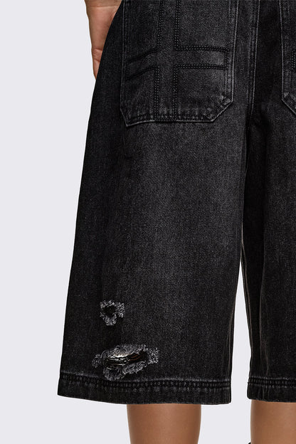 Minga London Brat Studded Distressed Jorts