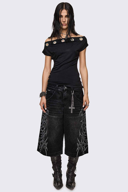 Minga London Blaze Graphic Washed Jorts