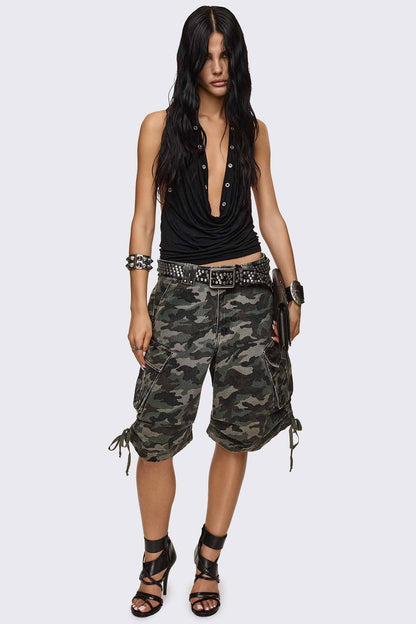 Minga London Off Radar Camo Cargo Jorts