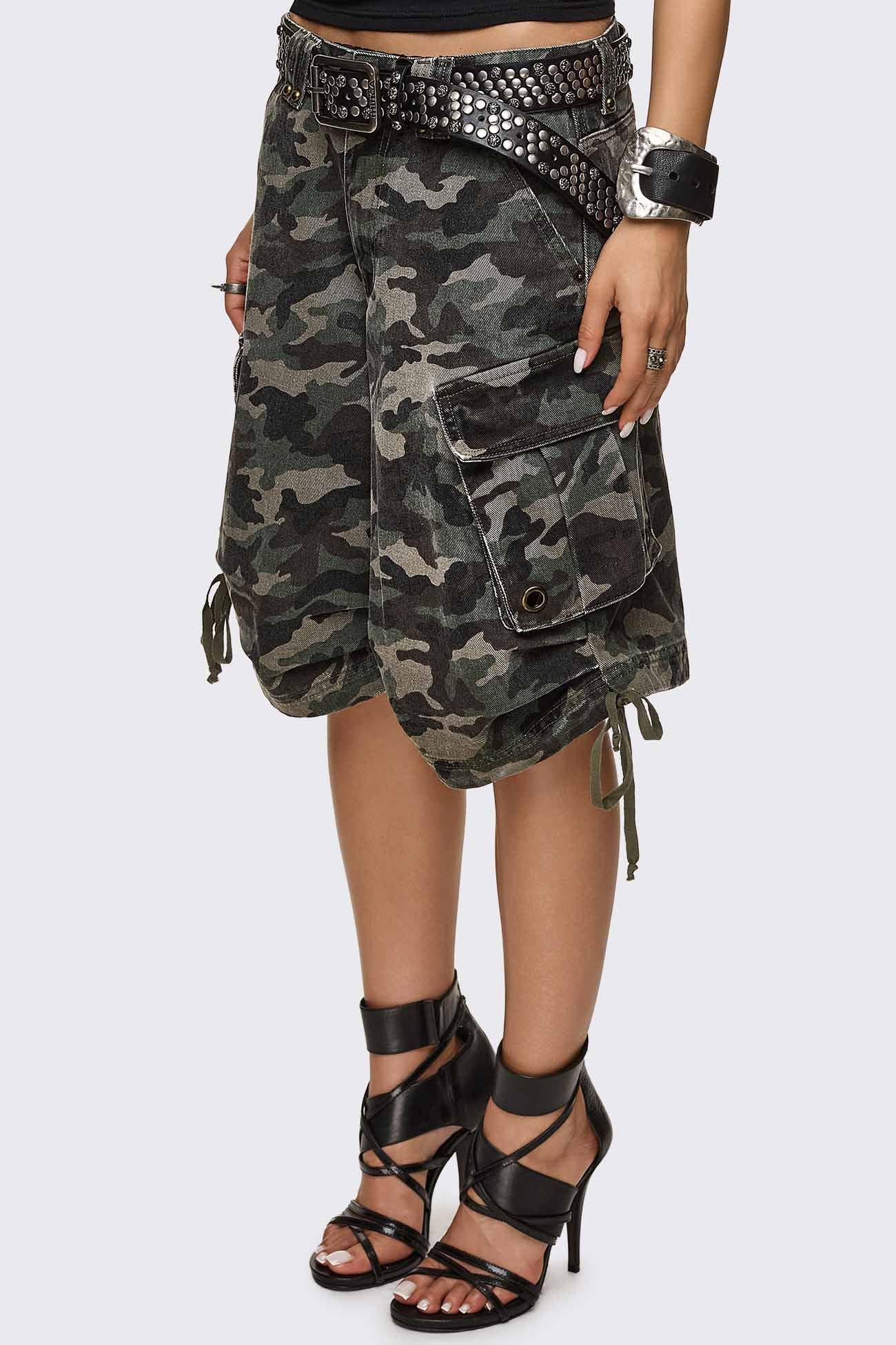 Minga London Off Radar Camo Cargo Jorts
