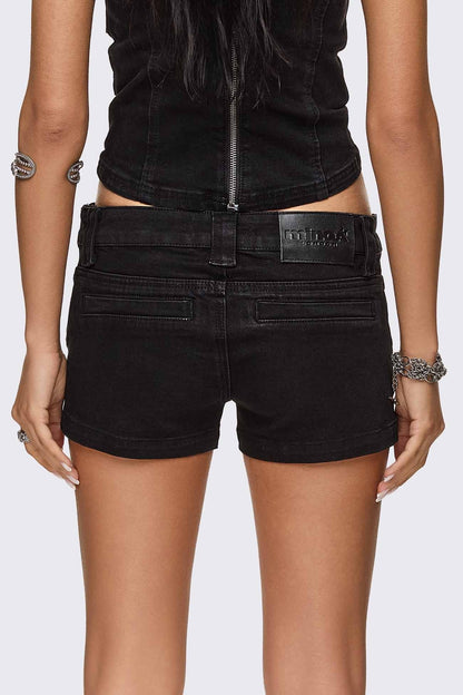 Minga London Ada Belted Mini Denim Shorts