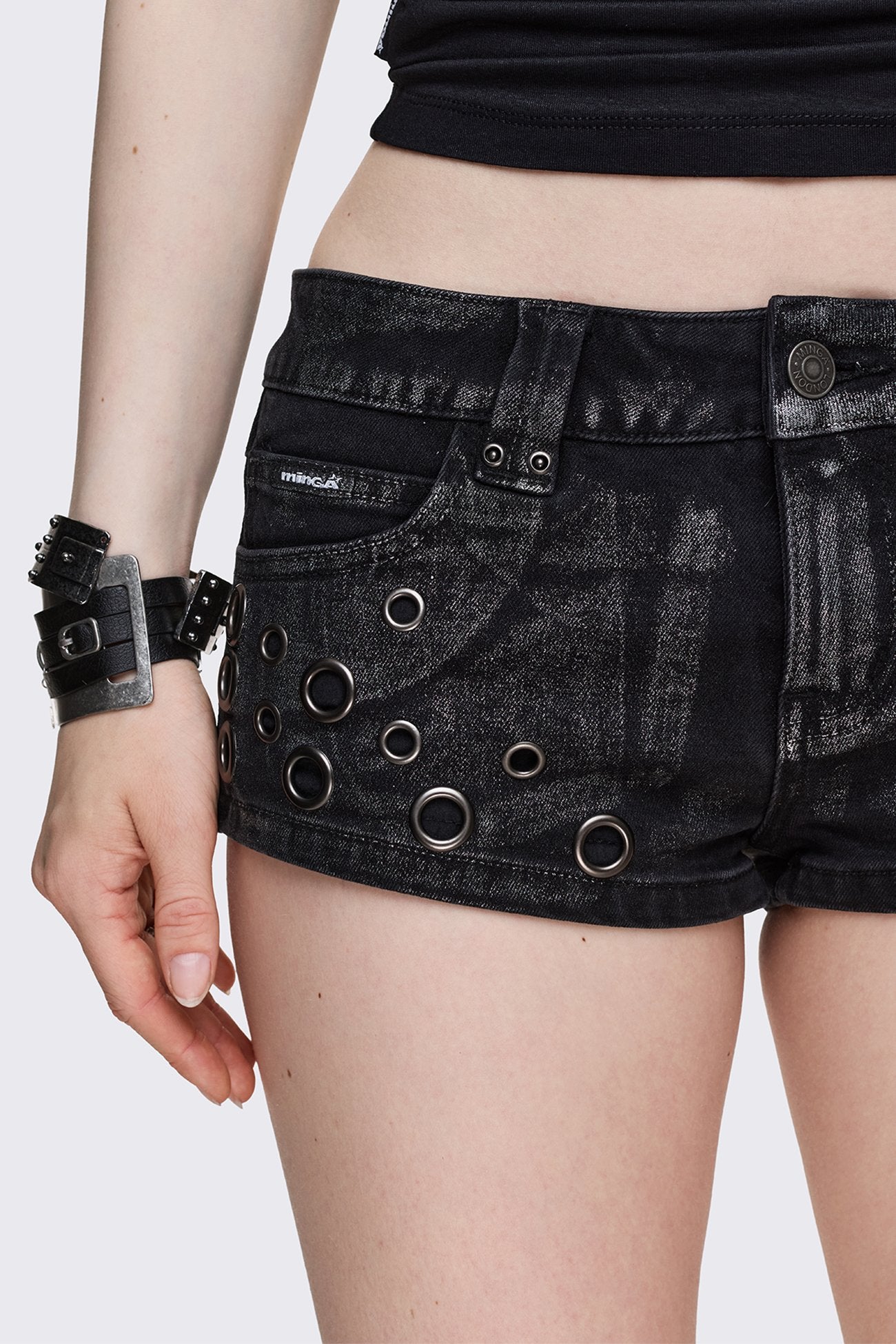Minga London Void Mini Denim Shorts