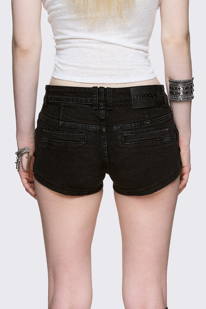 Minga London Hilda Military Mini Denim Shorts