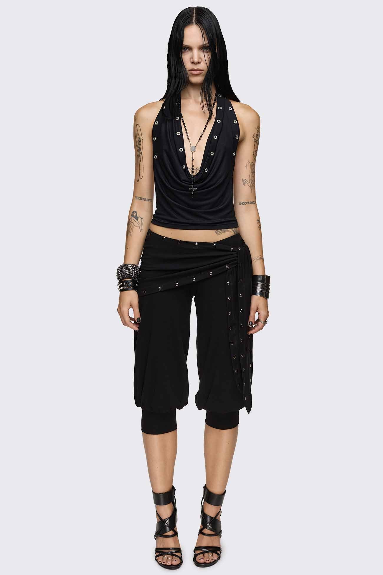 Minga London Dead Tide Studded Balloon Capri Pants