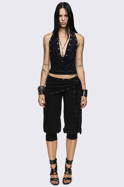 Minga London Dead Tide Studded Balloon Capri Pants