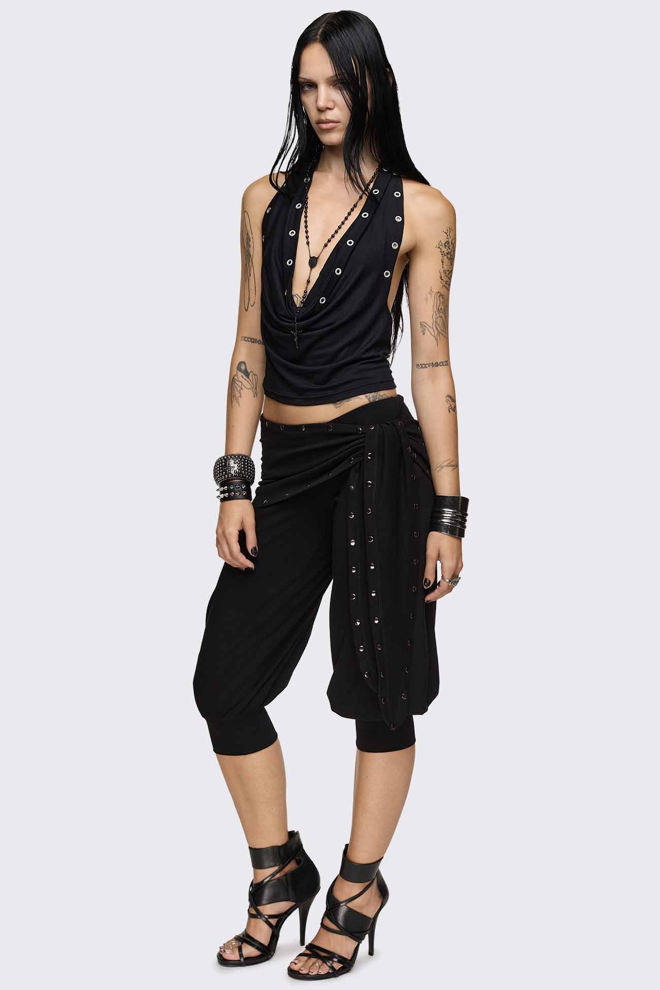 Minga London Dead Tide Studded Balloon Capri Pants