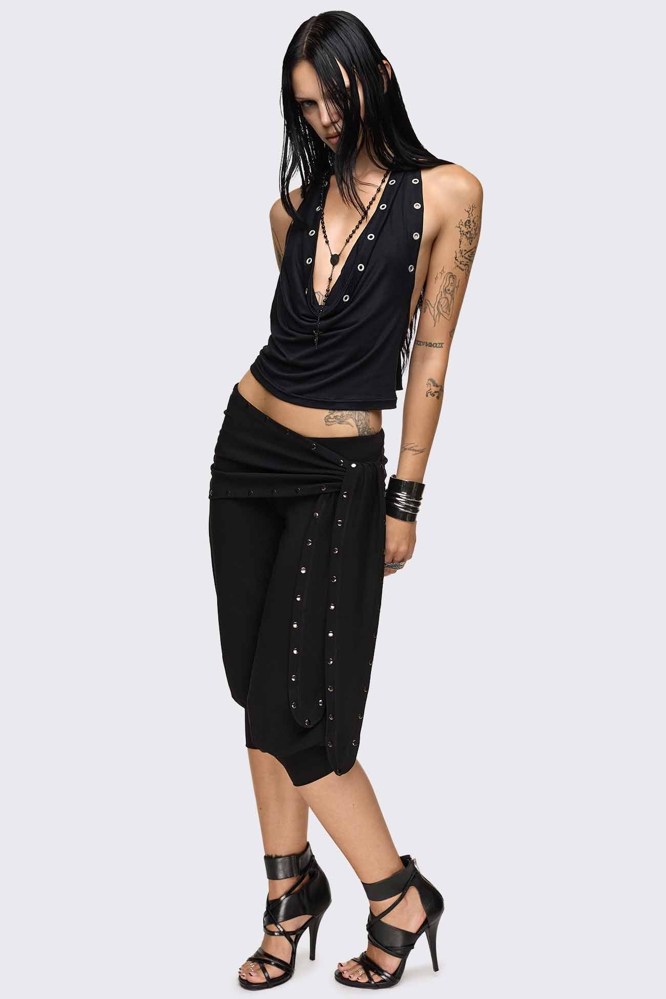 Minga London Dead Tide Studded Balloon Capri Pants