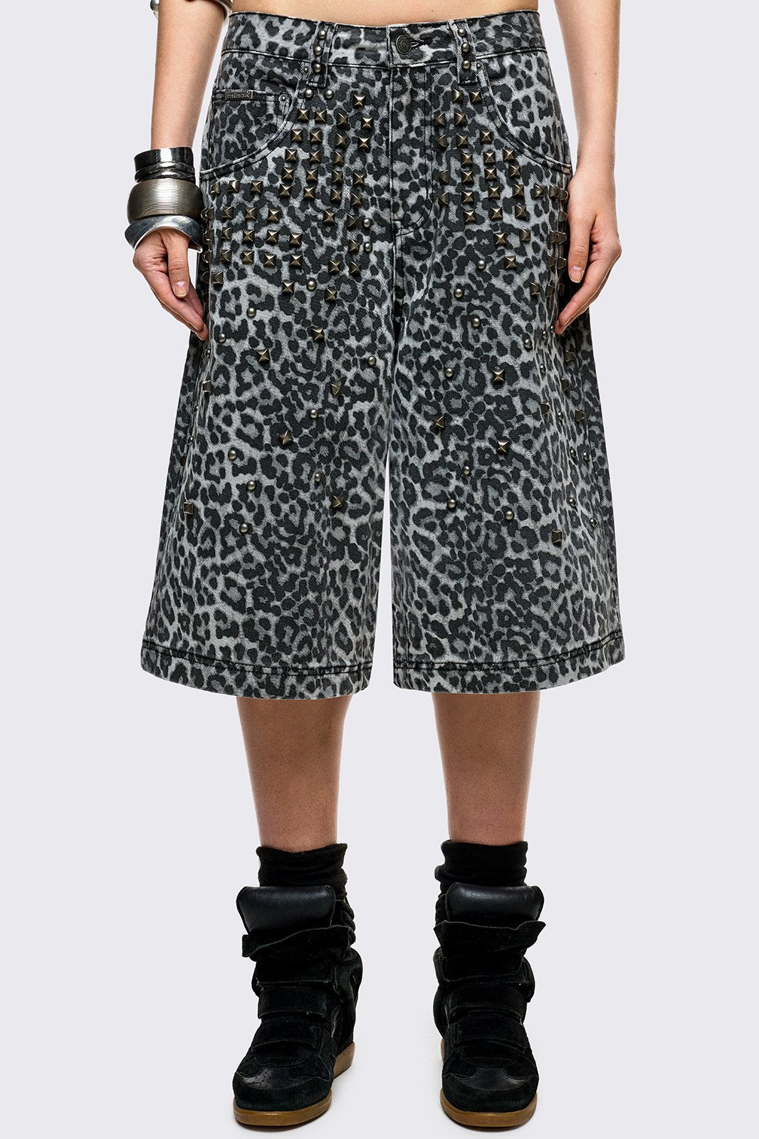 Minga London Leopard Studded Jorts